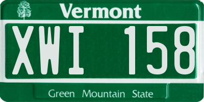 VT license plate XWI158
