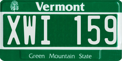 VT license plate XWI159