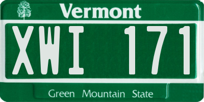 VT license plate XWI171