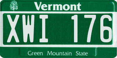 VT license plate XWI176