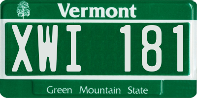 VT license plate XWI181