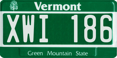 VT license plate XWI186