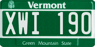 VT license plate XWI190