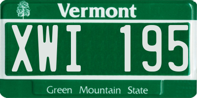 VT license plate XWI195