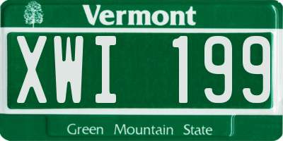 VT license plate XWI199