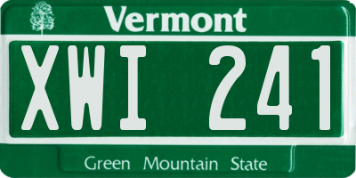 VT license plate XWI241
