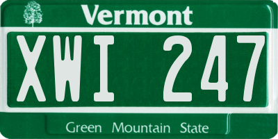 VT license plate XWI247