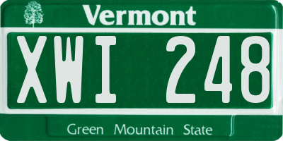 VT license plate XWI248