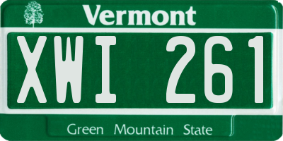 VT license plate XWI261