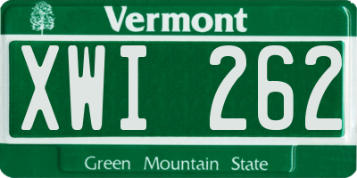 VT license plate XWI262