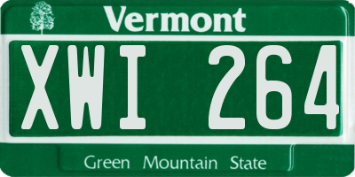 VT license plate XWI264