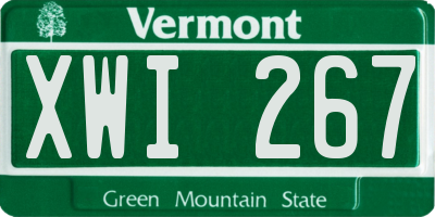 VT license plate XWI267