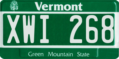 VT license plate XWI268