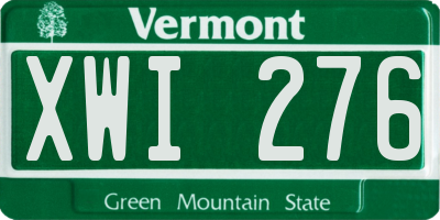 VT license plate XWI276