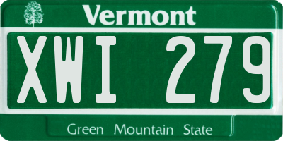 VT license plate XWI279
