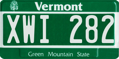 VT license plate XWI282
