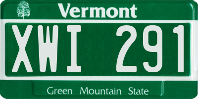 VT license plate XWI291