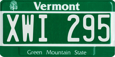 VT license plate XWI295