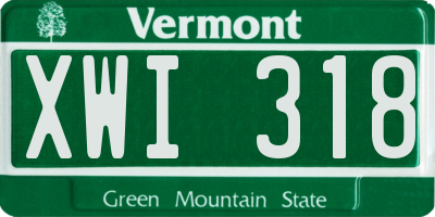 VT license plate XWI318