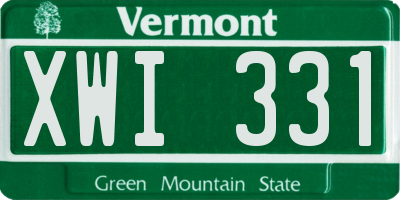 VT license plate XWI331