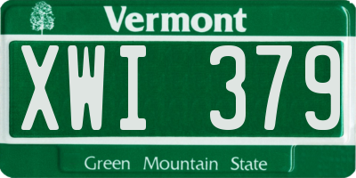 VT license plate XWI379