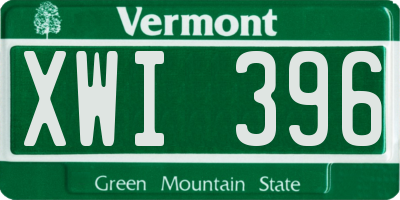 VT license plate XWI396