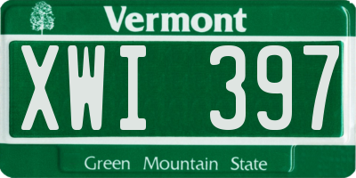VT license plate XWI397
