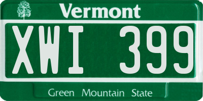 VT license plate XWI399