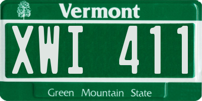 VT license plate XWI411