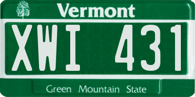 VT license plate XWI431