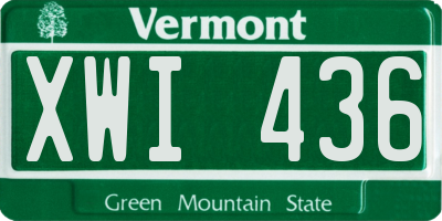 VT license plate XWI436