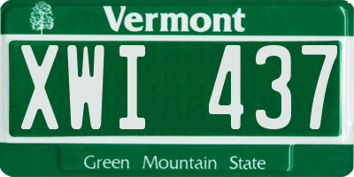 VT license plate XWI437