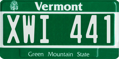 VT license plate XWI441
