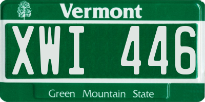 VT license plate XWI446