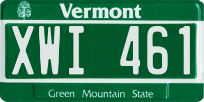 VT license plate XWI461