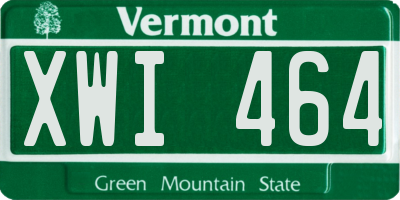 VT license plate XWI464