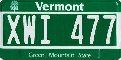VT license plate XWI477