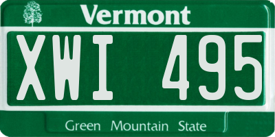VT license plate XWI495