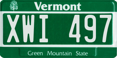 VT license plate XWI497