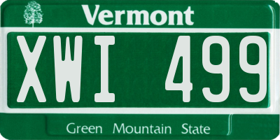 VT license plate XWI499
