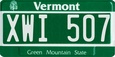 VT license plate XWI507