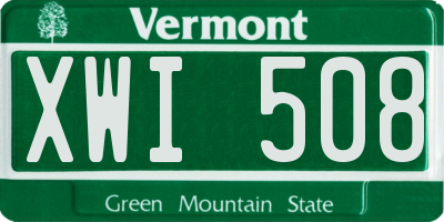 VT license plate XWI508