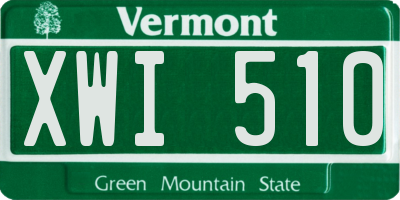 VT license plate XWI510