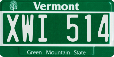 VT license plate XWI514