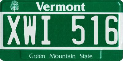VT license plate XWI516