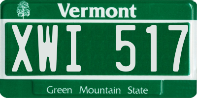 VT license plate XWI517