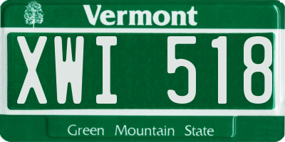 VT license plate XWI518
