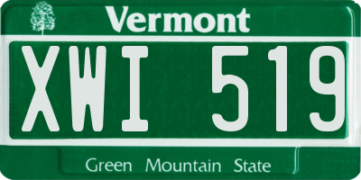VT license plate XWI519
