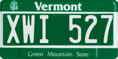 VT license plate XWI527