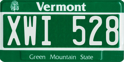 VT license plate XWI528